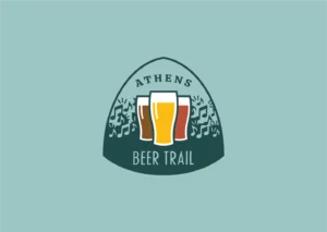 Athens Beer Trail Logo on Teal Backgroud