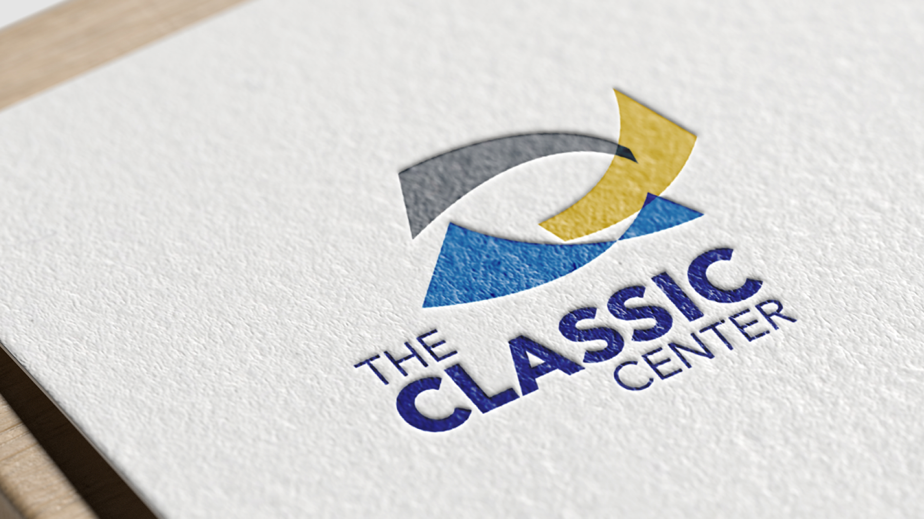 The Classic Center Logo embossed on paper